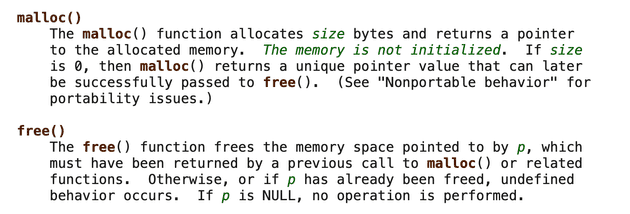 malloc manual page